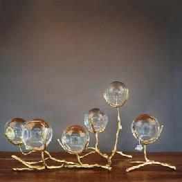 Gold branch with glass globes