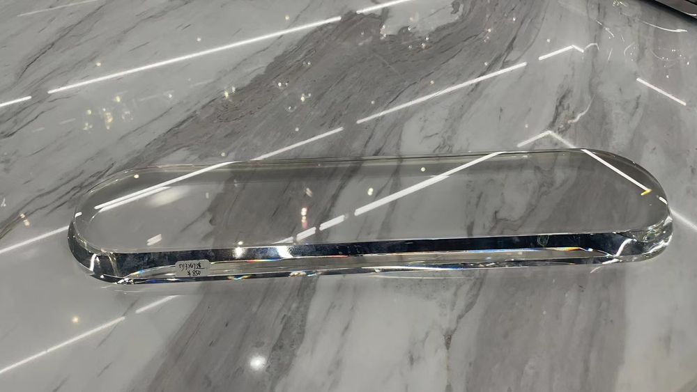 Clear glass oval tray