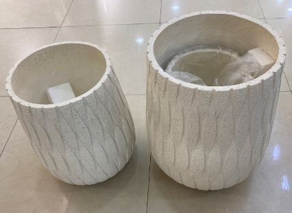White textured planters
