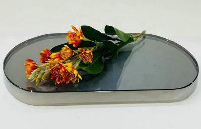 Smoky glass serving tray