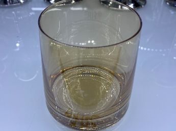 Amber glass tumblers, set of 6