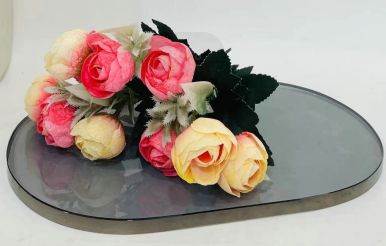 Smoky glass oval tray